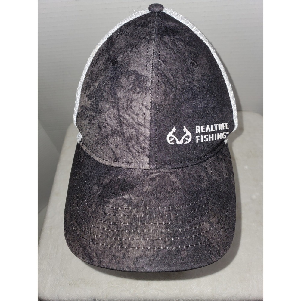 REALTREE ANTLER Trucker Hat Original Pattern L/XL Black/grey Woodland Camo - Picture 2 of 8
